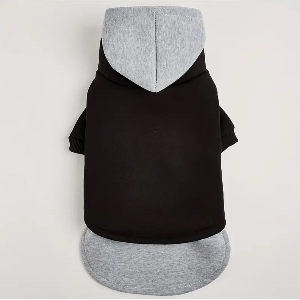 Stylish Black and Gray Pet Dog Hoodie Sweatshirt - Picture 6 of 9